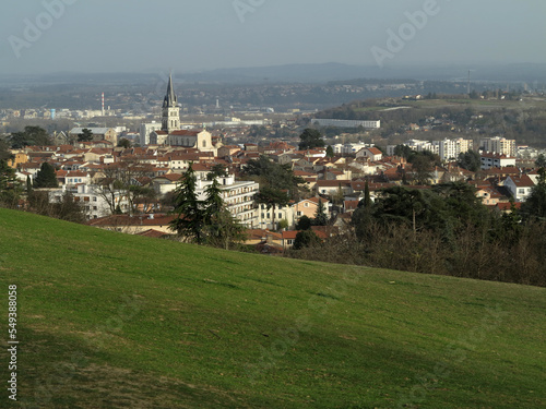 Saint-Genis-Laval viewed fom Cote Lorette - Rhone - Auvergne-Rhone-Alpes - France photo