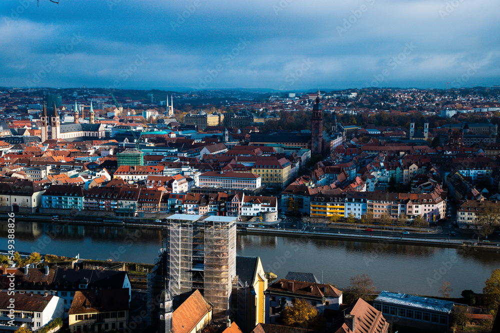 Stadtlandschaft Würzburg Deutschland Panorama Bilder einer Stadt 