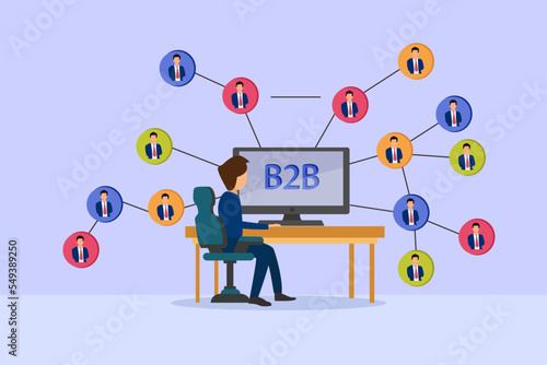 Man doing business with business to business concept