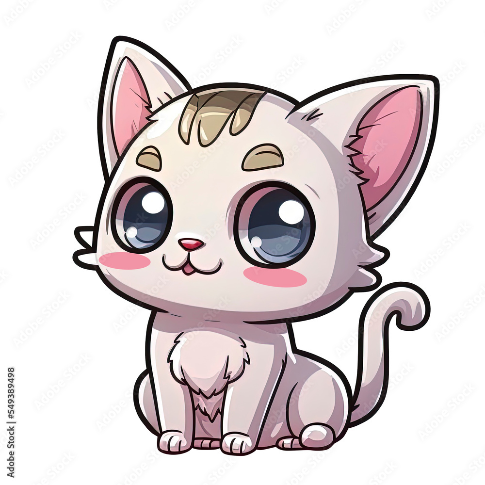 Cute cat cartoon illustration.