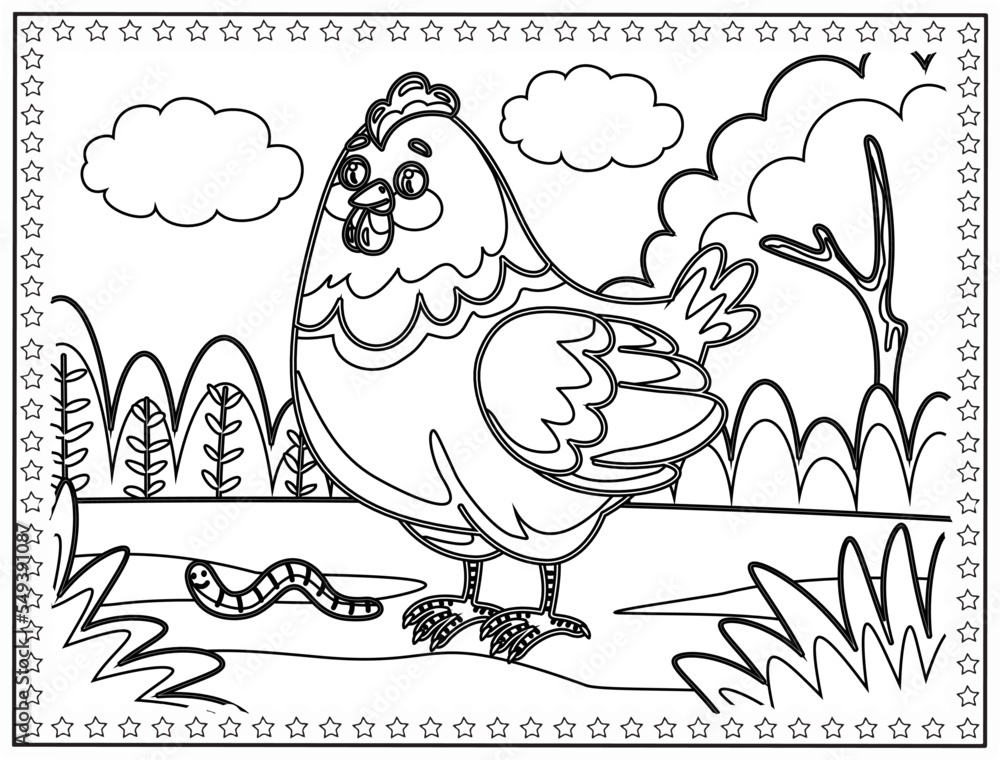 coloring page , design for relaxation.Easy coloring book for kids and