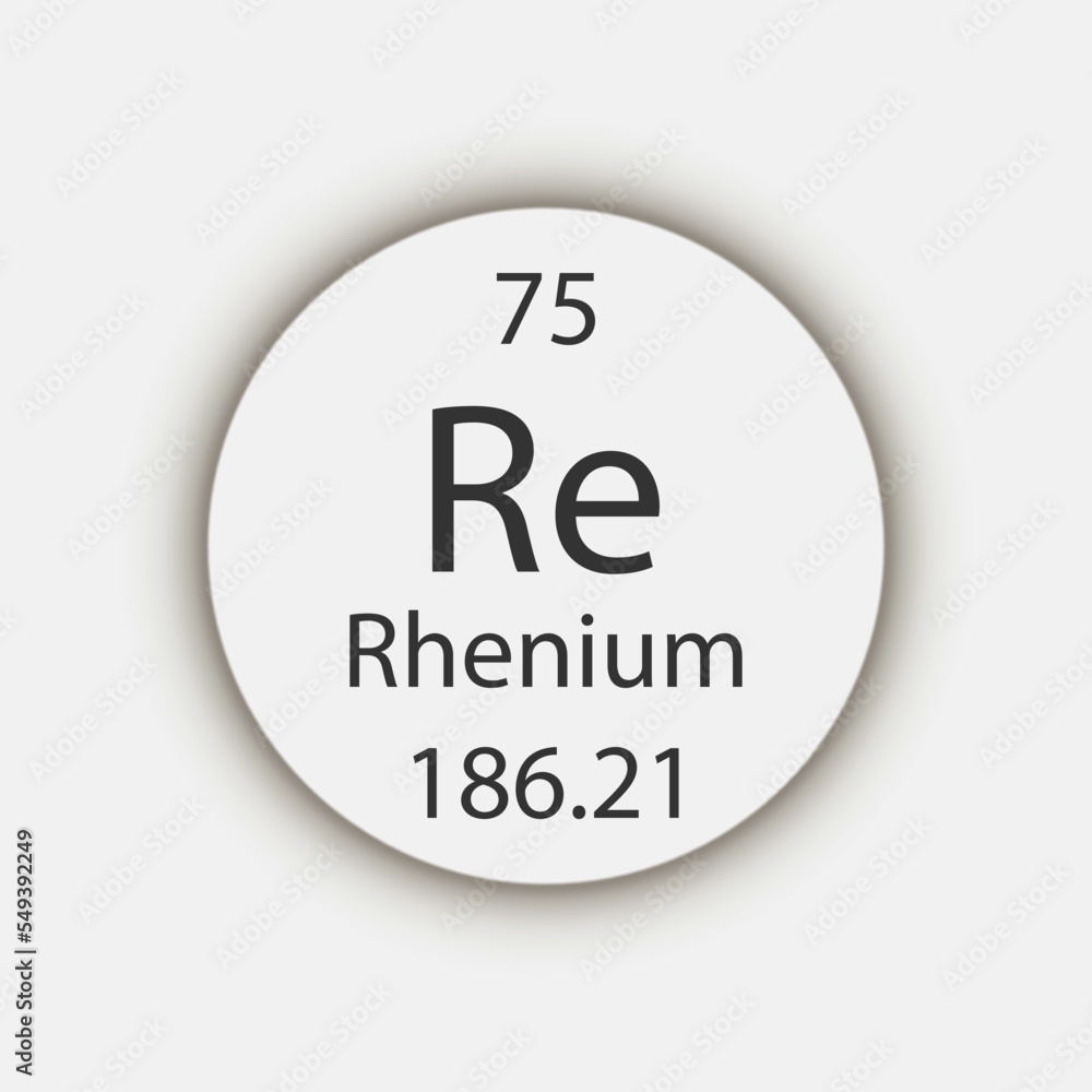 Rhenium symbol. Chemical element of the periodic table. Vector illustration. Rhenium symbol. Chemical element of the periodic table. Vector illustration.