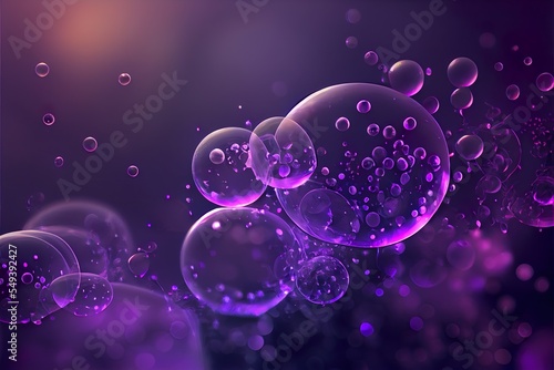 purple sparkling bubbles bokeh with  background pattern  illustration with water liquid