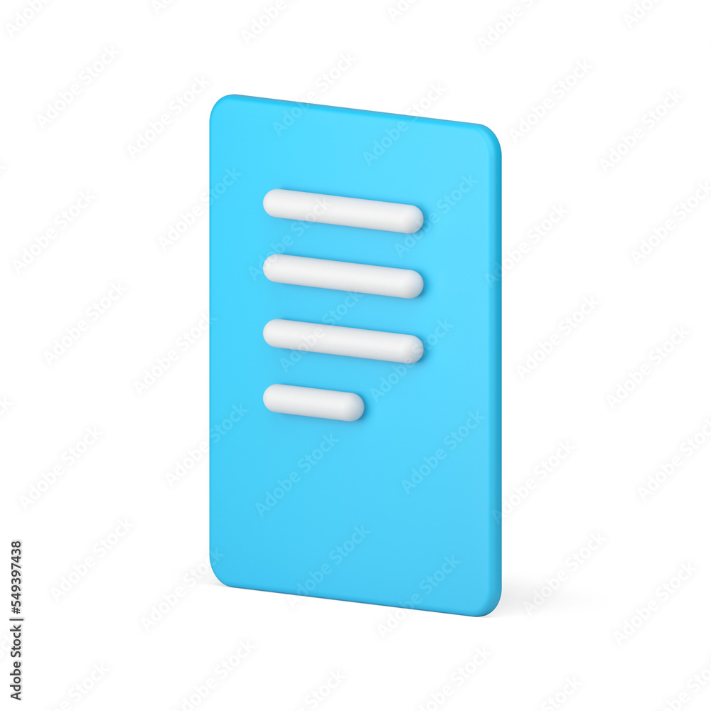 Paper sheet document list agreement text message letter information isometric 3d icon Paper sheet document list agreement text message letter information isometric 3d icon