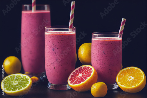 fruit juice smoothie generative ai illustration background photo