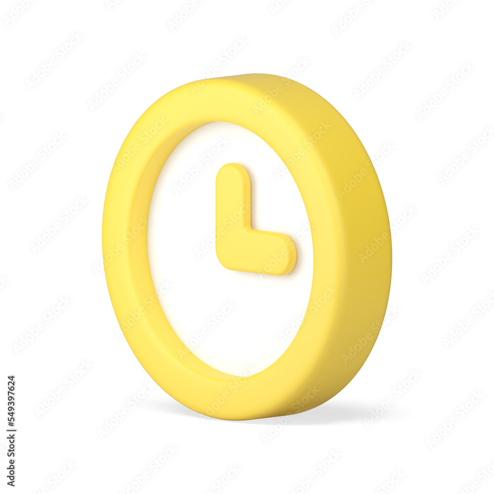 Circle clock checking time management measure for deadline deal 3d icon Circle clock checking time management measure for deadline deal 3d icon