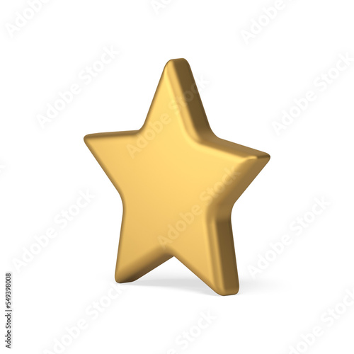 Golden star prize reward best rating achievement honor success insignia 3d icon