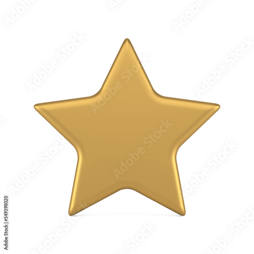 Golden star prize reward best rating achievement honor success insignia 3d icon