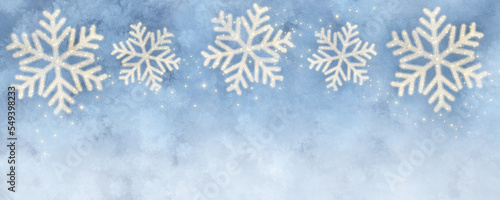 Blue Watercolor Christmas Winter Background