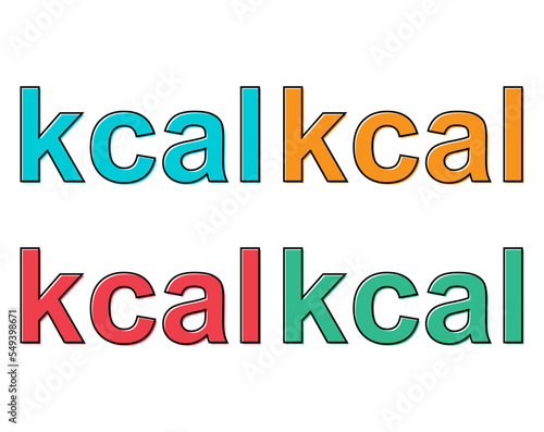 Set of Calories healthy diet icon, nutrition food low sign, kcal zero web vector illustration