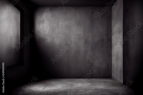 black, dark and gray abstract, a dark room with a light on the wall, illustration with wood fixture