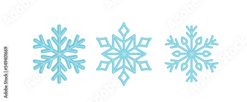 Snowflake. Set of snowflakes. Beauriful snowflakes. Flat, cartoon, vector