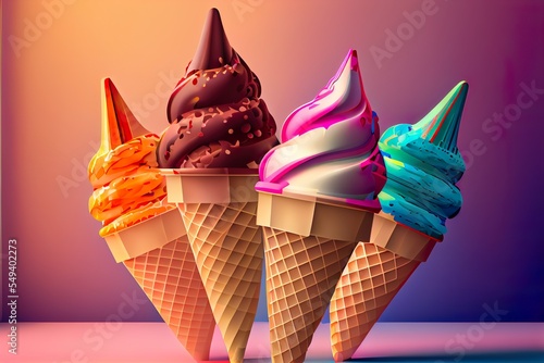 abstract photorealistic colourful illustration of, surface chart, illustration with food light photo