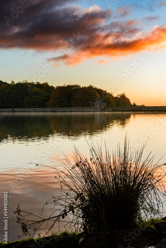 sunset over the lake  Linacre Reservoirs