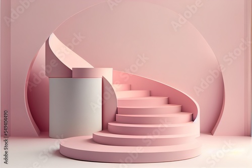 3d render, minimal pink background, a pink couch with a pink cover, illustration with pink art