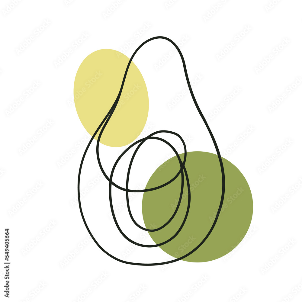 Avocado One line organic drawing Avocado One line organic drawing