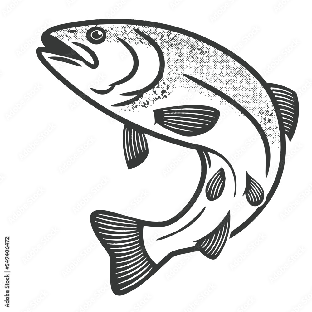 fish icons showing aquatic animals with various fins, scales, tail and