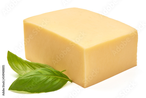 Photos Semi-Hard Edam cheese, isolated on white background.