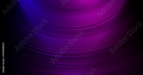 Gradient abstract background. Music glow. Futuristic illumination. Blur neon purple blue color curve laser spotlight on dark black ribbed texture free space poster.