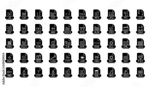 file format 50 glyph icon set