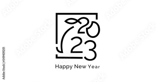 Animated Happy New Year 2023. Concept for greeting of New Year 2023. 4K video