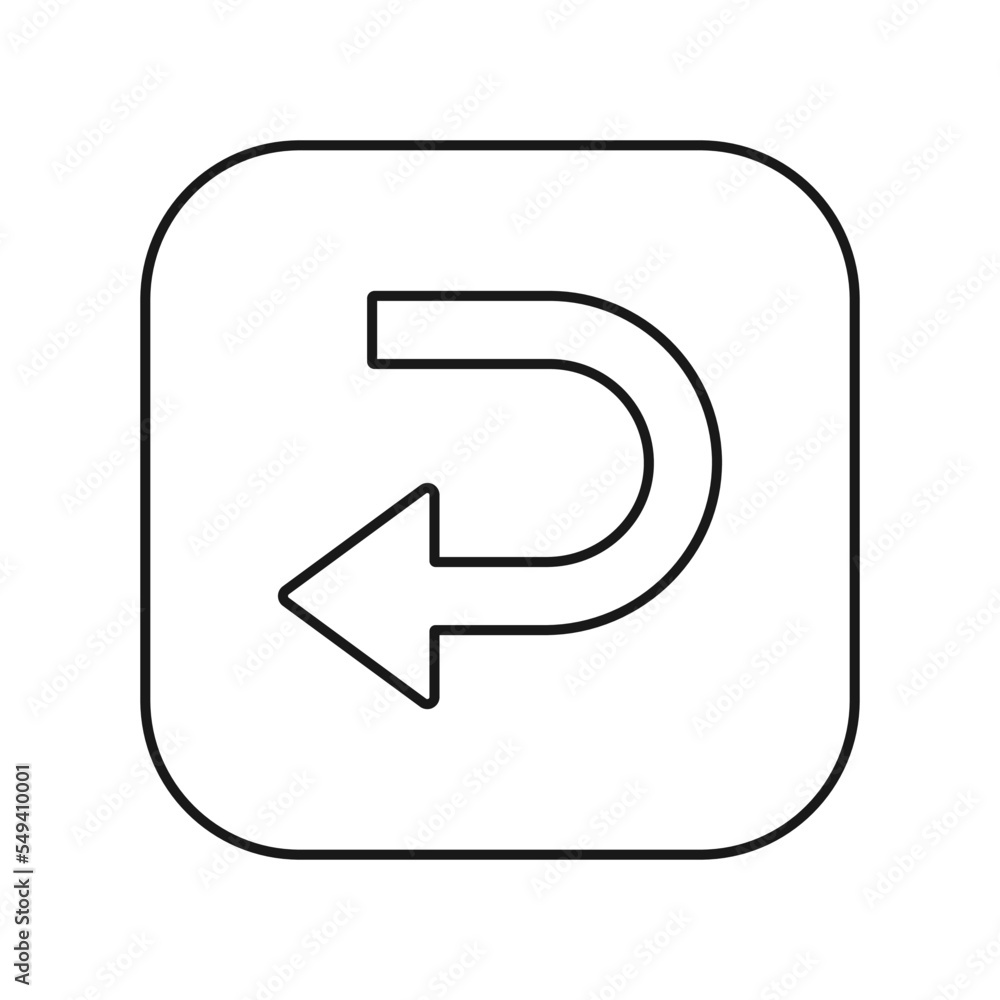 Right arrow curving left icon. Multimedia symbol modern, simple, vector, icon for website design, mobile app, ui. Vector Illustration Right arrow curving left icon. Multimedia symbol modern, simple, vector, icon for website design, mobile app, ui. Vector Illustration