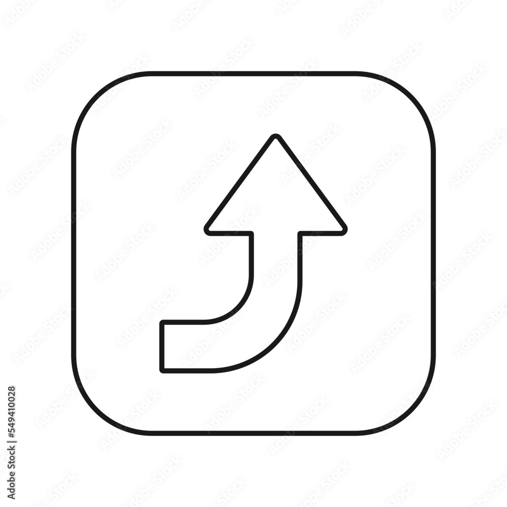 Right arrow curving up button icon. Multimedia symbol modern, simple, vector, icon for website design, mobile app, ui. Vector Illustration Right arrow curving up button icon. Multimedia symbol modern, simple, vector, icon for website design, mobile app, ui. Vector Illustration