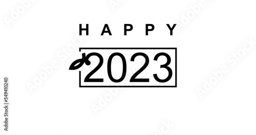 Animated Happy New Year 2023. Concept for greeting of New Year 2023. 4K video