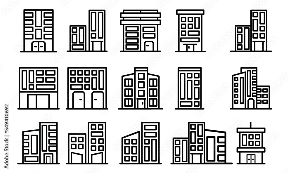 city buildings icons. Bank, Hotel, Courthouse. Buildings, City, Real estate, Architecture buildings, Hospital, town house, city skyscraper and etc more other line art vector icon set. city buildings icons. Bank, Hotel, Courthouse. Buildings, City, Real estate, Architecture buildings, Hospital, town house, city skyscraper and etc more other line art vector icon set.
