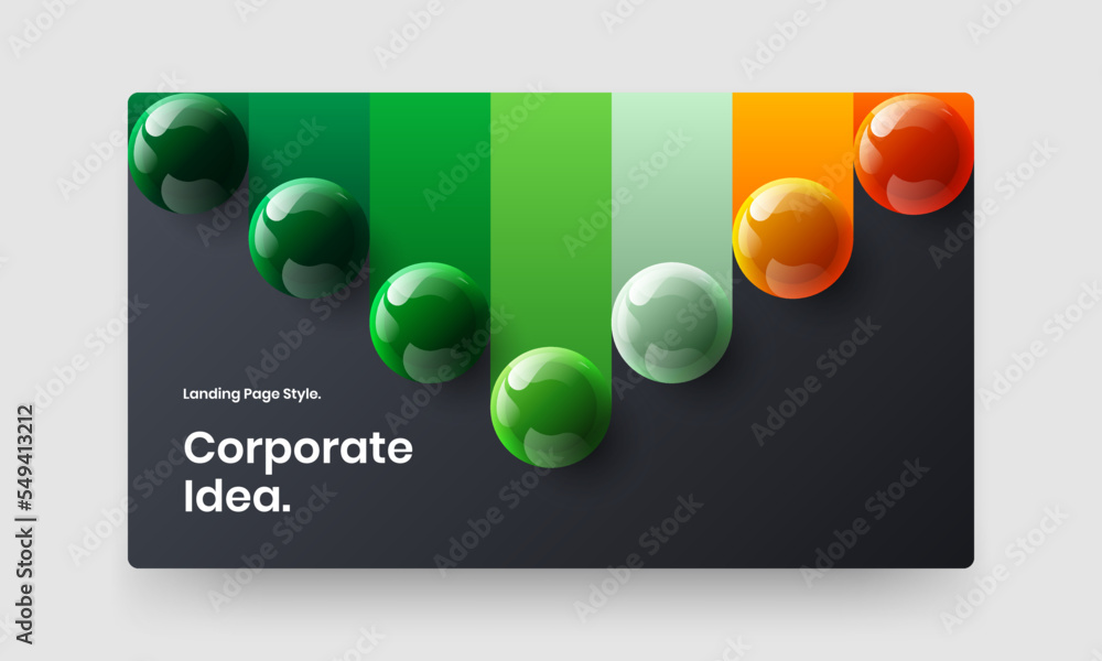Unique 3D spheres corporate brochure illustration. Bright pamphlet design vector concept. Unique 3D spheres corporate brochure illustration. Bright pamphlet design vector concept.
