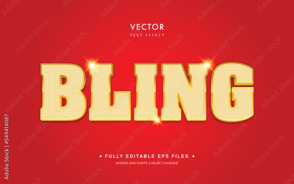 Vector Editable Text Effect in Bling Gold Style Vector Editable Text Effect in Bling Gold Style
