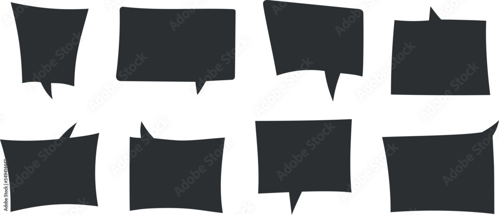 Hand drawn speech bubbles. Set of cute speech bubble in doodle style. Hand drawn speech bubbles. Set of cute speech bubble in doodle style.