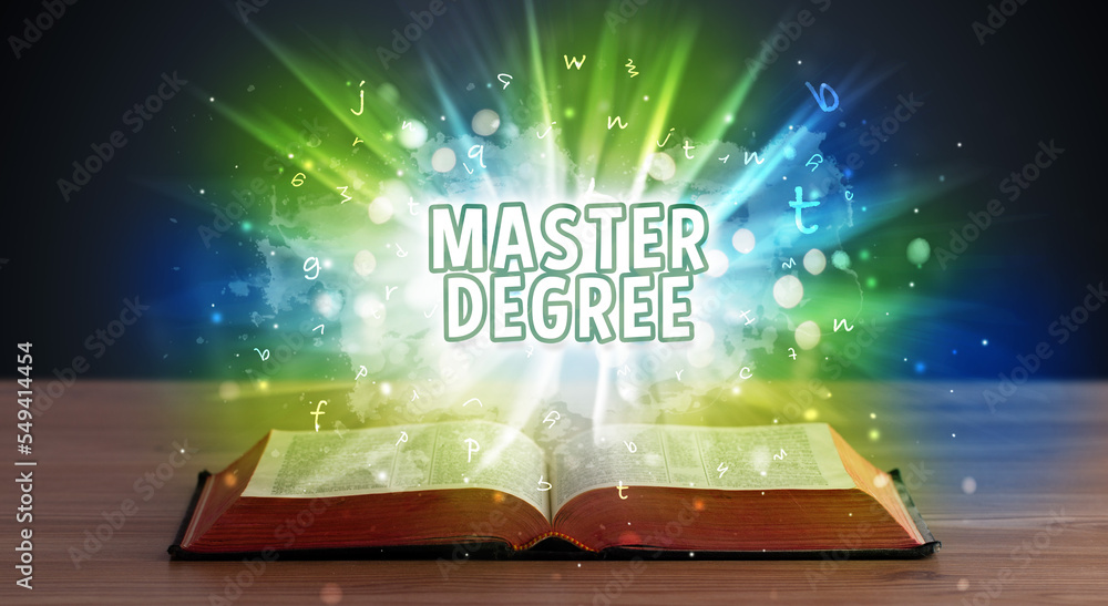 Educational inscription coming out from an open book Educational inscription coming out from an open book