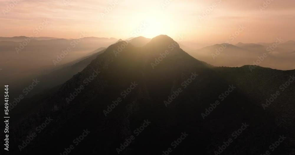 Silhouette of mountains against the background of the setting sun. Spain Silhouette of mountains against the background of the setting sun. Spain