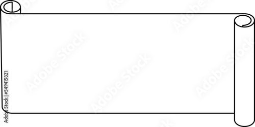 Horizontal paper scrolls with copy space