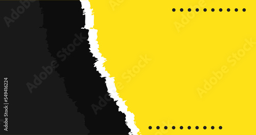 Black and yellow solid color paper cut art background. simple and minimalist background.