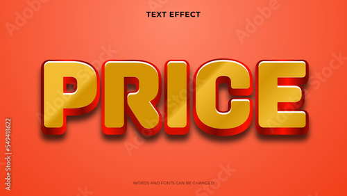 price text effect, editable 3d style text effect
