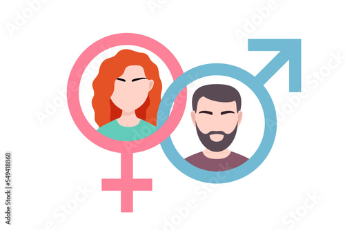 signs of Venus and Mars  vector illustration man and woman