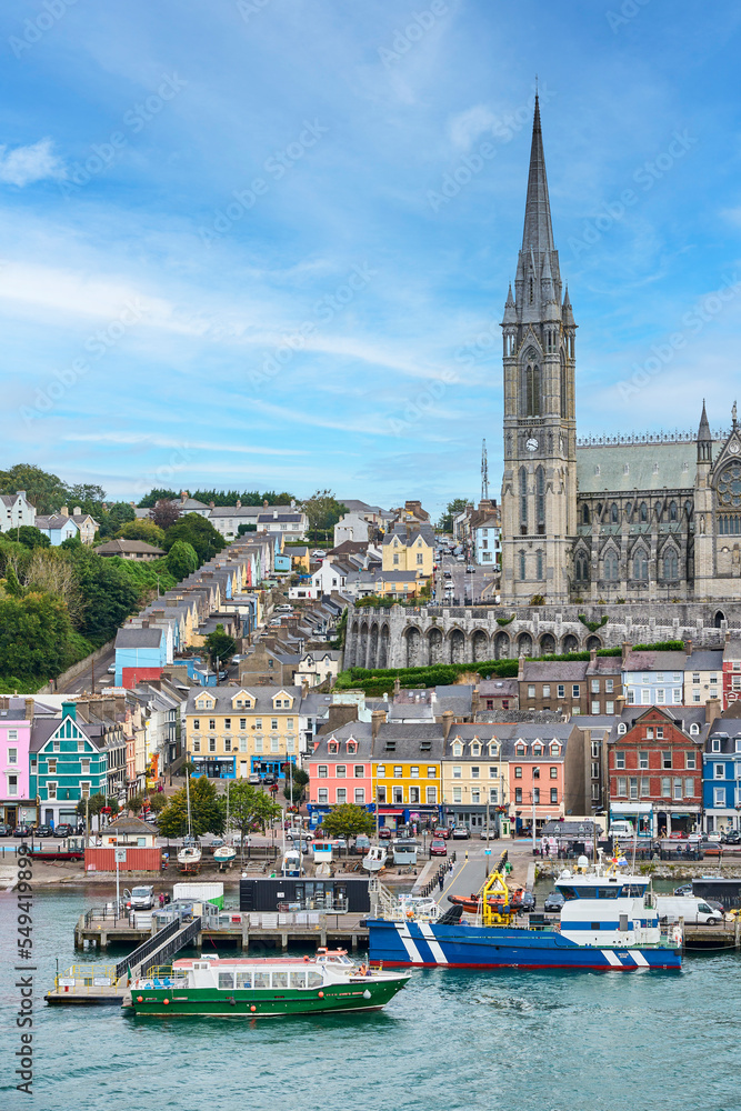 city scape of Cobh Harbour, seaport of Cork in south Ireland
