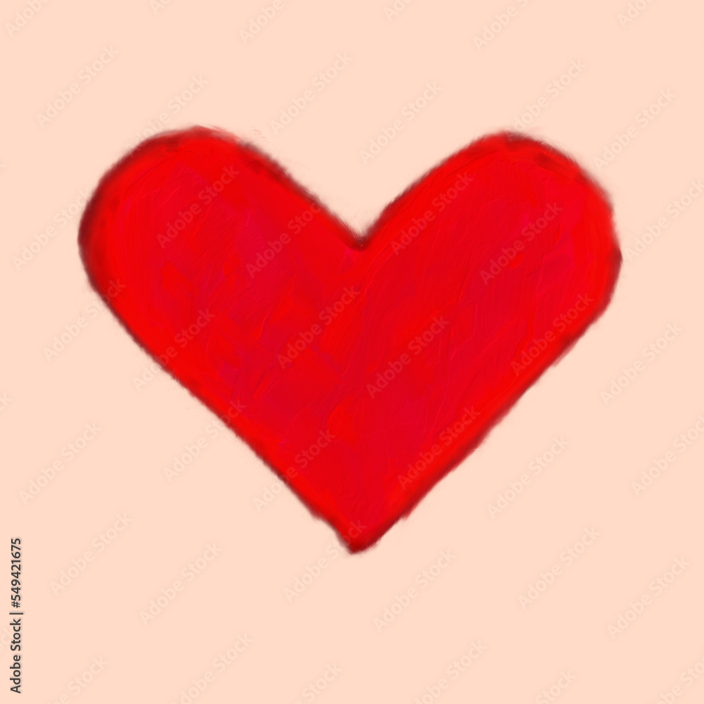 Red Oil Paint Painting Heart Love Valentine Symbol Romance Valentine's Day Hand Drawn Brush Stroke Painted illustration Red Oil Paint Painting Heart Love Valentine Symbol Romance Valentine's Day Hand Drawn Brush Stroke Painted illustration