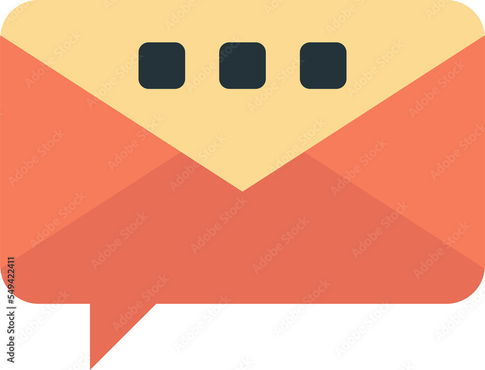 message box with email illustration in minimal style message box with email illustration in minimal style