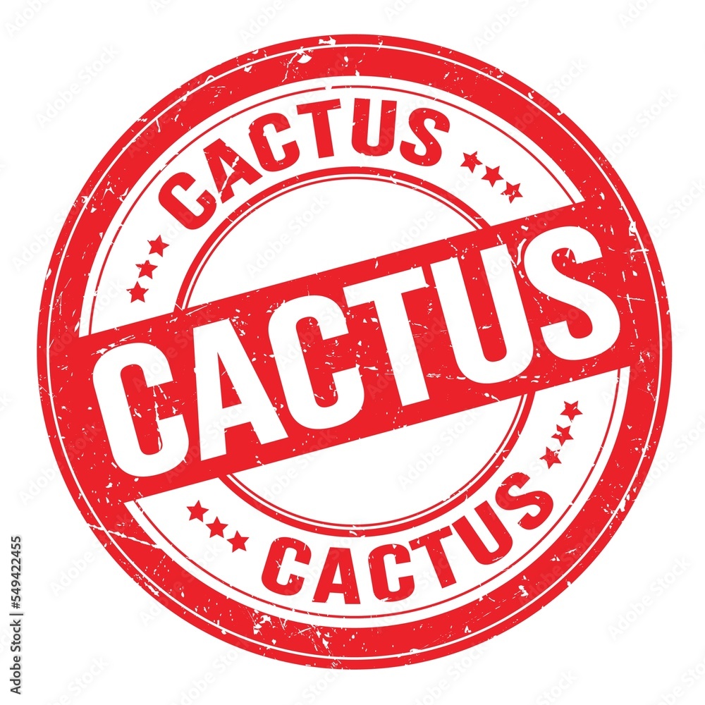 CACTUS text written on red round stamp sign CACTUS text written on red round stamp sign