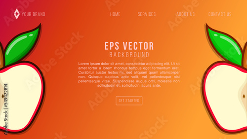 Apple Theme Web Design Abstract Background EPS 10 Vector For Website, Landing Page, Home Page, Web Page, Web Template