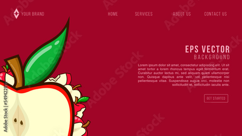 Apple Theme Web Design Abstract Background EPS 10 Vector For Website, Landing Page, Home Page, Web Page, Web Template