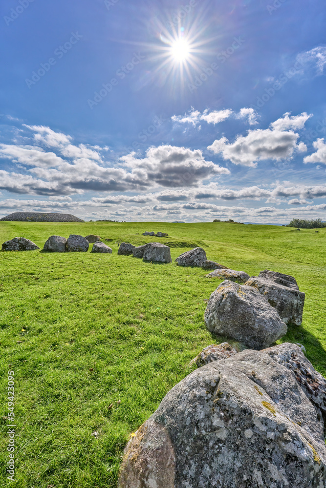 archaeological site of prehistoric stone circle of stone circle of Carrowmore in county Mayo, Republik of Ireland