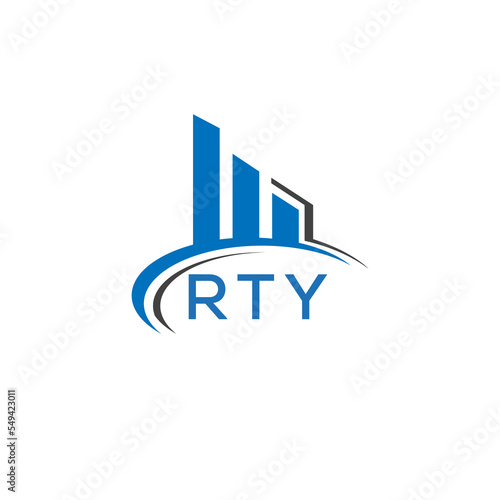 RTY letter logo. RTY blue image. RTY Monogram logo design for entrepreneur and business. RTY best icon.	
