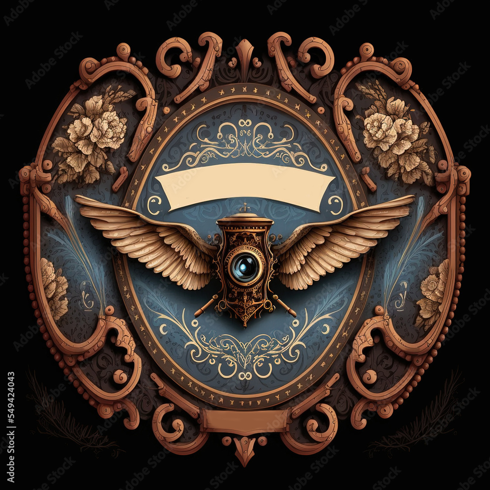 AI generated blank vintage-style logo templates for drone photography