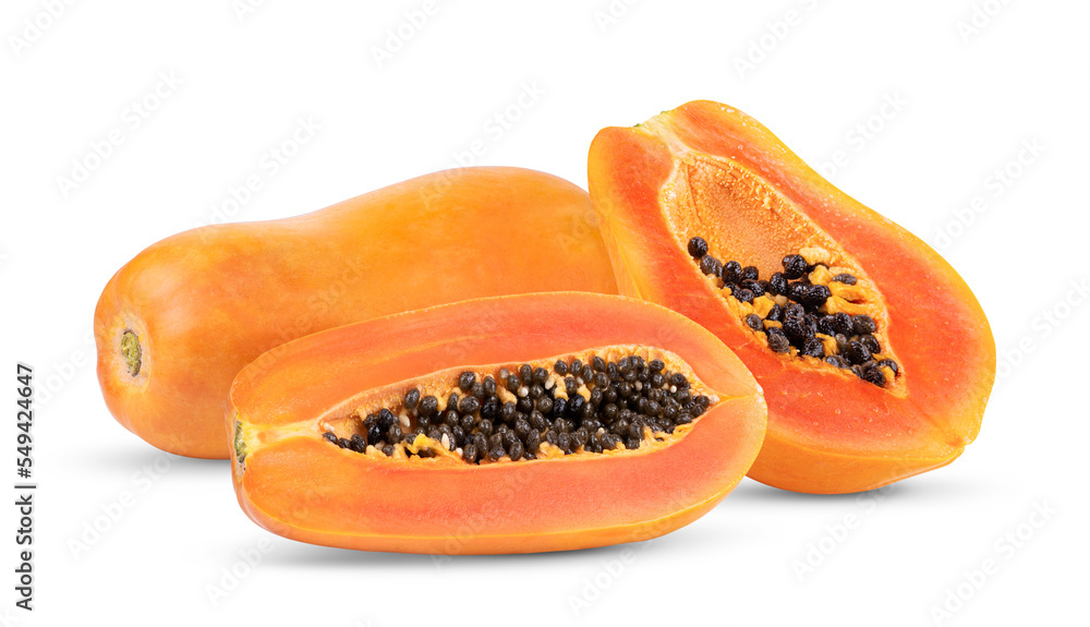 Ripe papaya fruit isolated on transparent png Ripe papaya fruit isolated on transparent png