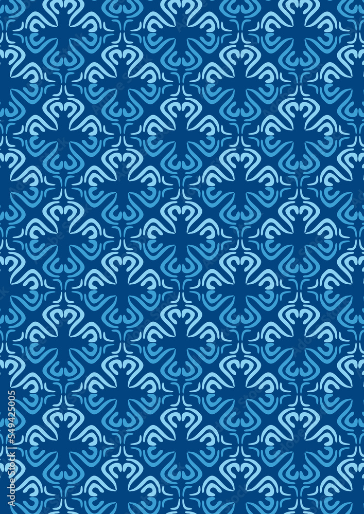 seamless pattern of light and dark blue figures