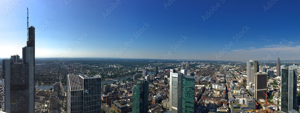 the skyline of the city of frankfurt am main, germany